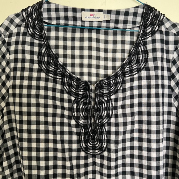 Vineyard Vines Embellished Gingham Cover-Up Style 2C0151 Size L - Picture 4 of 15